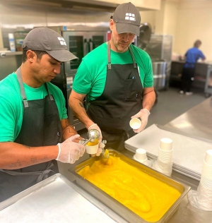 Fillmore Unified and Chef Brigaid team up to revamp school meals with a “Lunch Pop-Up” event, Above is the team prepping the Mango sherbet. Courtesy https://www.blog.fillmoreusd.org/fillmore-unified-school-district-blog/mhkptap39l4wsfpryceswlepbjnthx.