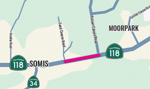 State Route 118 between Sand Canyon Road and Balcom Canyon Road. Photo credit Caltrans District 7.