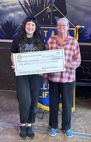 Pictured (l-r) are Fillmore Rotary speaker Laura Garnica and Program Chair Cindy Blatt. Photo credit Martha Richardson.