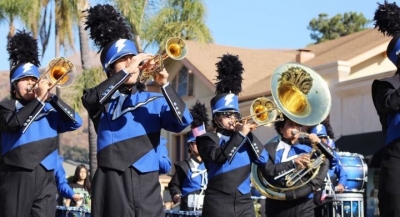 Fillmore High School Marching Band showed off their skills at the Veterans Day Parade on Monday. Photo credit Gazette Staff.