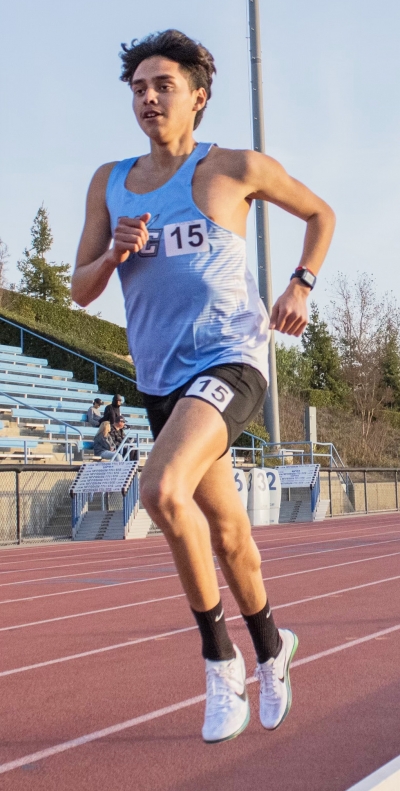 Fillmore Alumni represented at Season Openers. Pictured is Fillmore’s Moorpark College runner Angel Garcia, who finished 4th overall. Photo credit Angel Laureano. 