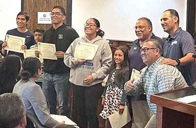 Pictured above are the Fillmore Heritage Valley Blazers with their coaches, who were also recognized at last night’s council meeting and will represent Fillmore at the US Junior Olympics at Cerritos College at the end of July. Photo credit Angel Esquivel.