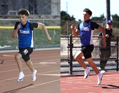 Pictured above are Flashes Josh Felix and Saul Santa Rosa competing against Nordhoff High School. Photo credit Coach Anthony Chavez.