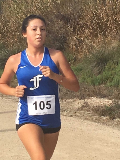 Fillmore Flashes Junior Emma Orozco as she competes in the Ventura County Cross Country Championships.