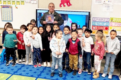 Picture above is FUSD District Superintendent Christine Schieferle; pictured above, Fillmore PD Captain Eduardo Malagon who along with deputies from Fillmore PD and Fillmore Fire Department read to students at Mountain Vista Elementary in celebration of Read Across America Week. Photo credit https://aqua-flugelhorn-kw9e.squarespace.com/config/pages/5ba84f36f4e1fc68322b0b53.