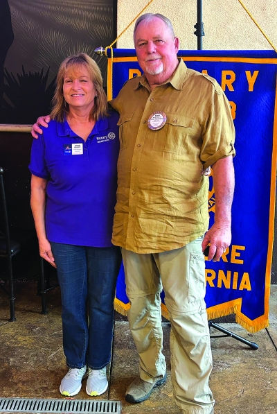 Pictured right is Fillmore Rotary President Anna Reilley with Paul Harrison Award winner Rotarian Dave Andersen. Photo credit Martha Richardson.
