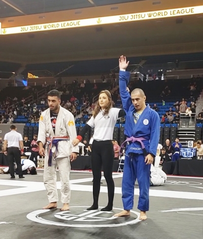 On Saturday, October 5, 2024, Fillmore’s Matthew Ramirez competed in the Jiu-Jitsu World League Championships and was named champion. Above is Matthew after his final match. Photo credit Coach Michael Torres.