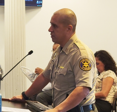 Pictured above is Fillmore Police Chief Eduardo “Lalo” Malagon addressing resident’s complaints regarding fireworks as well as long term parking on roadways and parking lots.