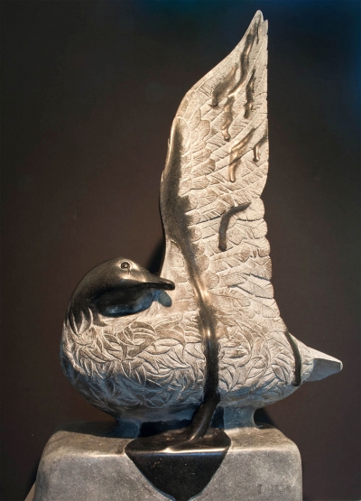 Oil Bird Sculpture by Carlyle Montgomery. Photo by Myrna Cambianica.