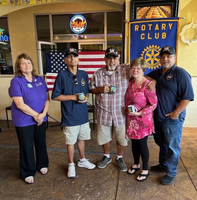 Pictured (l-r) are Rotary President Anna Reilley and guest speakers Danny Golson, John Munoz, Jane Munoz and Ernie Villages. Photo credit Martha Richardson.