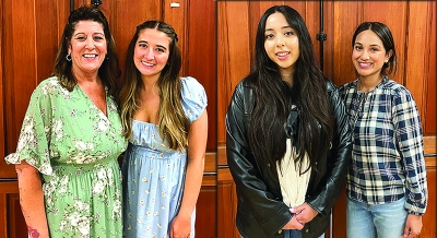 Pictured left is Lori McLain with her daughter Presley McLain. Presley was awarded the P.E.O. 2025-2026 STAR Scholarship for $2,500. Also, pictured right is Destiny Juarez with her mother Monica Loewen. Destiny was awarded a $1,000 scholarship from the P. E.O. Sisterhood. Photo credit Jan Lee and Lori McLain.