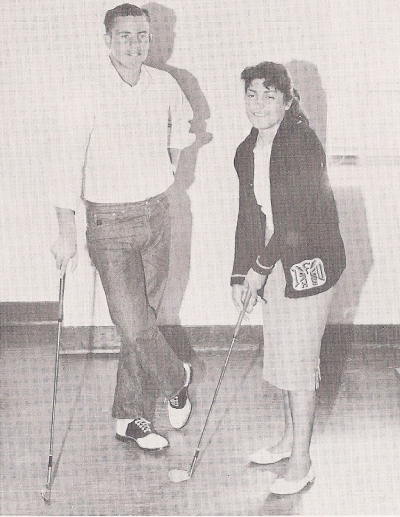 Julie Preciado and Elden Collins, awarded Best Girl and Boy Athlete, 1960.