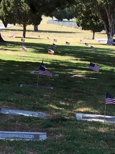 Every Memorial Day at Bardsdale Cemetery it is tradition to decorate Veterans’ graves with American flags to honor their service. Photo courtesy Bardsdale Cemetery District Facebook page.
