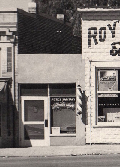 Pete’s Sanitary Barbershop circa 1920.
