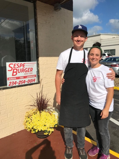 Above is former Fillmore resident Jeff Porter and his wife, Christina, who have opened two classic California burger stands known as Sespe Burger in northeastern Ohio.