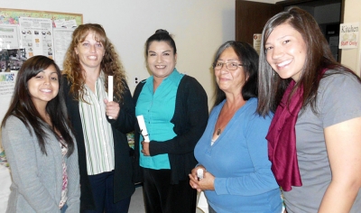 $500 in scholarships was present to five adults returning to or attending college by the Women’s Service Club. Pictured are recipients Rita Avila, Rebecca Pillado, Davin Banks, Brianna Rojo, Maia Thayer.