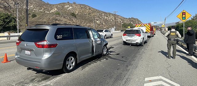 On Monday, July 27, at 4:49 p.m., the Fillmore Police Department and Fillmore City Fire were dispatched to a reported traffic collision on Highway Sr126 and El Dorado Mobile Estates. Arriving deputies located two vehicles with minor injuries reported. The cause of the crash is under investigation. Photo credit Angel Esquivel.