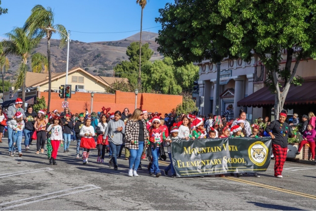 Above are students and staff members from Mountain Vista Elementary, along with all the other FUSD schools, marching in the parade.