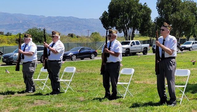 In attendance at this year’s Memorial Day Ceremony was Fillmore VFW Post 9637 (above), Boy Scout Troop 406, Cub Scout Troop 3400, and Bill Morris. Also, thank you to Bardsdale 4H for placing flags on Friday, May 24th, and removing them on Tuesday, May 28th. After the service water and cookies were available, provided by Fillmore PEO. The Board of Trustees of the Cemetery District: Greg Taylor, President, Lynda Edmonds, Secretary, Lisa Hammond, Bill Morris and newest board member Aileen Wokal welcomed the community to the special event. Inset, featured speaker, Ernie Villegas.