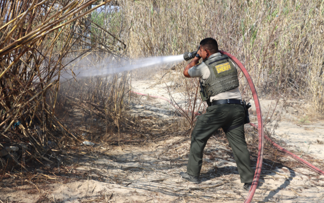 On Wednesday, September 24th, at 10:41 a.m., Fillmore Police Department, Fillmore City Fire, and Ventura County Fire were dispatched to a reported vegetation fire in the Santa Clara River bottom near the A Street bridge. Arriving firefighters found a small brush fire, which they were able to extinguish quickly. On Sunday, September 28th, at 11:47 p.m., the three agencies were sent to a 50’ x 50’ spot fire in the same area. Thanks to our local firefighters’ prompt response, the fire was extinguished. The location of both fires is a homeless encampment. Photo credit Angel Esquivel.