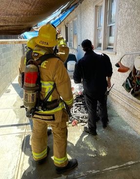 On Monday, July 29, at 12:15 p.m., Fillmore Fire Department responded to a reported small fire near a residence in the 800 block of Fourth Street. Before firefighters arrived, neighbors were able to extinguish the fire. There were no structures burned, and the cause of the fire was unknown. Photo Credit Angel Esquivel.