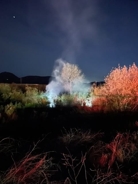 On Sunday, February 16th, at 6:50 p.m., the Ventura County Fire Department, Fillmore City Fire, and Ventura County Sheriff’s Office responded to a small fire in a homeless encampment in the Santa Clara River near River Street and Willow Street, east of Gasway Drive. Deputies at the scene contacted a known subject at the location who admitted to starting a warming fire. During police contact, known subject displayed signs and symptoms of recent drug use. A 7-step DAR evaluation determined the subject was under the influence of a CNS stimulant. The subject admitted to using methamphetamine earlier in the day and provided a urine sample, testing positive for methamphetamine and ADMA. The subject was arrested for violating HS11550(a) and HS 13001, and booked into the Pre Trial-Detention Facility. Photo credit Angel Esquivel.