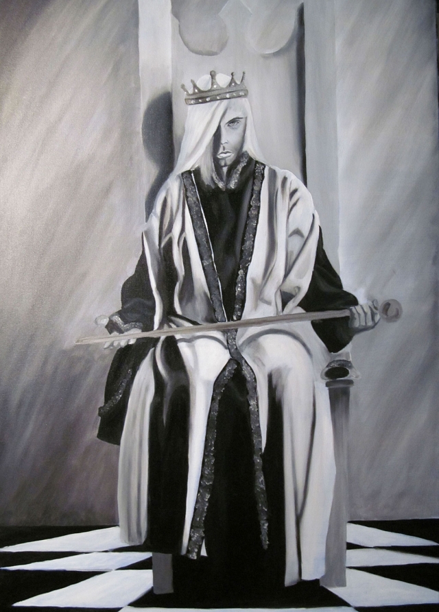 “The White Chess King”, oil on canvas, 24” x 36”, by Michele Baggenstoss
