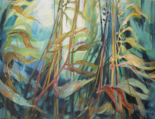 Kelp Dance, acrylic, by Diana Caskey