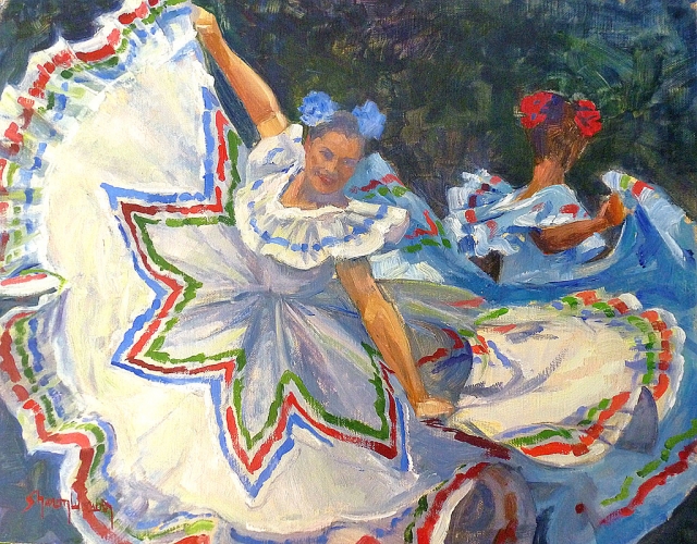 Cinco de Mayo by Sharon Weaver, oil on linen, 16" x 19" (Collection of the artist)