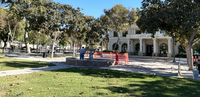 It looks like the City Hall Plaza Restoration is continuing with the fountain drained and cleaned. Sidewalks have already been replaced. Mountain View Street Sidewalk Extension is also on the city agenda, with bid requests posed in the Fillmore Gazette on August 8, 2024. The engineer’s estimate for the combined project was $643,708. Complete breakdown of cost/project can be viewed at www.FillmoreGazette.com under Front Page. Photo credit Gazette Staff.
PDF Link: file://gazettenas/CurrentEdition/11-07-2024-EDITION/City%20Hall%20Area%20Facelift%20Continues/City-Hall-Area-Facelift-Continues-11-7-2024-SR_-_SIDEWALKS_AND_PLAZA_AWARD_OF_CONTRACT_FOR_PROJECT_SPEC_NO._24-02.pdf