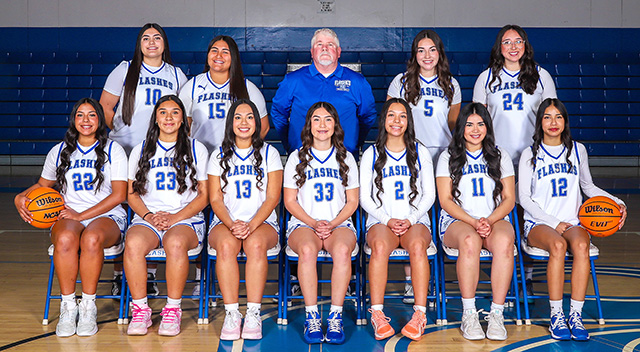 This past season the Fillmore High Girls Basketball team finished 2nd in the Citrus Coast League (CCL), with an overall record 15-11 and 7-3 in league. Multiple Fillmore players were chosen for CCL Teams All-League, along with FHS Girls Head Basketball Coach Mark Blankenship being named Coach of the Year. Above is the Fillmore Flashes Girls Basketball team along with Head Coach Mark Blankenship.