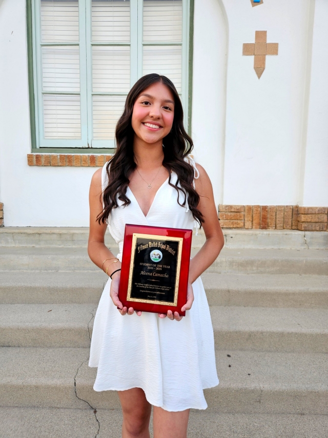 On May 21, 2024, the Fillmore School Board also gave awards to the 2023-24 Students of the Year Aleena Camacho of Fillmore High School, and Lexi Martinez of Sierra High School.
