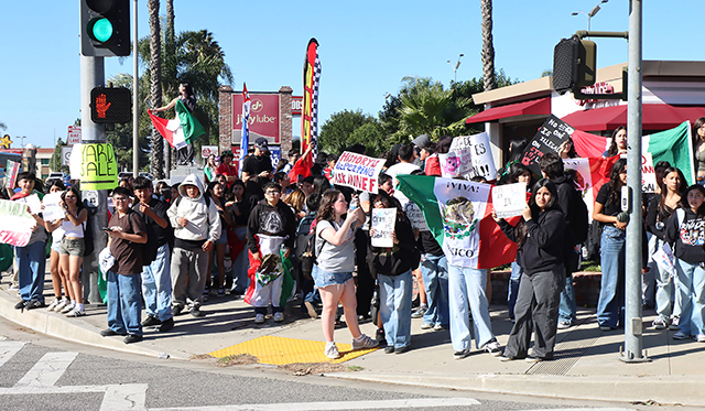 On Tuesday, February 3, 2026, at approximately 10am, a large crowd of Fillmore High School students walked out of school in protest of Immigration and Customs Enforcement (ICE). The protest was mostly peaceful, with the exception of a few boys throwing water bottles at cars driving by. Following is the link to Homeland Security’s website, “Arrested: Worst of the Worst”, for Ventura County: https://www.dhs.gov/wow?combine=ventura&field_country_of_origin_target_id=All&field_state_value=California. The U.S. Department of Homeland Security is highlighting the worst of worst criminal aliens arrested by the U.S. Immigration and Customs Enforcement. Photo credit Sebastian Ramirez.
