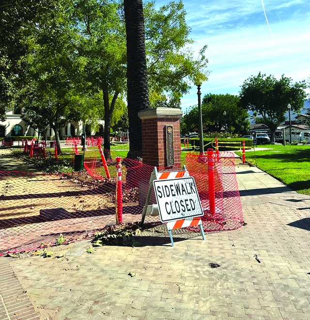 Over the last few weeks, the sidewalks in front of Fillmore City Hall have been replaced. The project was quickly completed, and new, wide walkways are once again open. Photo credit Gazette Staff.