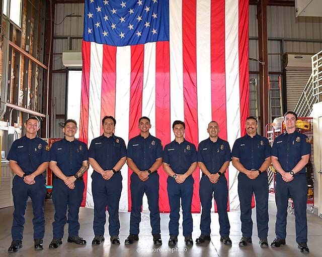 On Friday, July 3rd, Fillmore Fire Department celebrated the graduation of eight new firefighters. These new members went through weeks of a rigorous fire training academy which started in January. They come from a wide background of experience and education. The Fillmore Fire Department wishes to thank everyone involved in the hiring and training of these new firefighters. Photo credit Angel Esquivel.