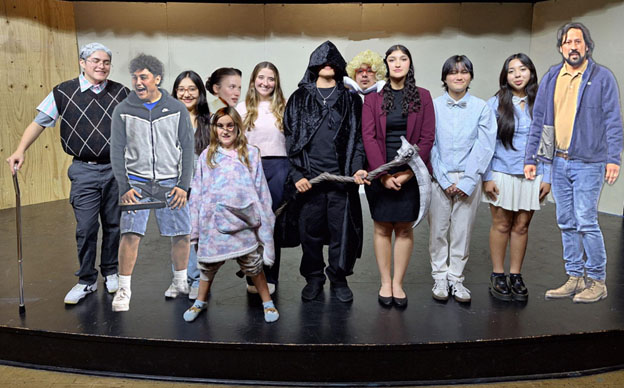 On Friday, March 28th, the Fillmore High School Drama Program will take to the stage for the showing of “Death is Weird”. Students will be performing March 28th, March 29th, March 30th, April 4th and April 5th, in the high school drama room #18. Read article for more details. Above is the cast pictured left to right, Brandon Monroy, Valentin Garcia, Diana Martinez, Victoria Horn, Ruby Bronsten, Presley McLain, Rockey McDowell, Armando Avila, Marilin Curevas, Nico Furness, Destiny Juarez, and Randal Kamradt. Photo credit Diana Martinez. Photo credit Diana Martinez.