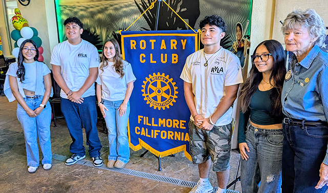 Fillmore Rotary met RYLA students Isabel Arredondo, Valentin Garcia, Olivia Nava, Valente Garcia (twin) Samantha Resendez, and Martha Richardson. Not pictured Nevaeh Quezada, Mia Urbano, Madelynn Gonzalez, and Kristina Budai.