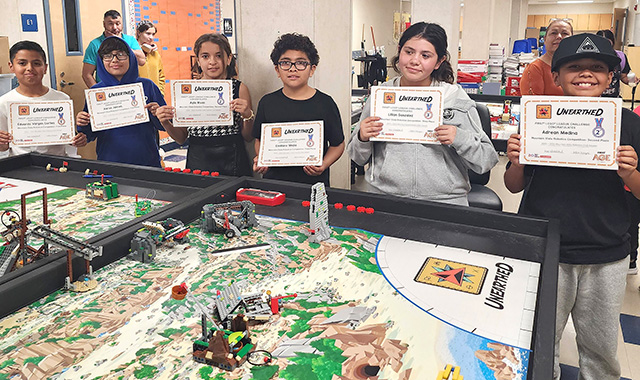 Mountain Vista Elementary Principal Christine McDaniels said, “Students competed with First Lego League. They built, programmed, and competed in missions. Congratulations to our winning Robotics Teams!”