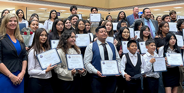 Ventura County Migrant Speech and Debate teams were recognized at the May 12 Ventura County Board of Supervisor’s meeting at the Ventura County Government Center. FUSD had three students representing the district and served as a testament to the tremendous effort and achievement of our students. Natalie Ochoa-Mares, Ashley Quilo Quilo, Guadalupe Rocha and Fillmore’s very own Sierra High teacher and Coach Jonathan Gonzalez were in attendance. Unfortunately, Eriyana Linder, teacher at Fillmore Middle School and coach, was not able to join. Each student received a certificate of recognition from County Board Supervisor Vianey Lopez, who participated in the Regional Speech and Debate competition as a judge. In attendance was Dr. Cesar Morales, Superintendent of the Ventura County Office of Education. Both Dr. Morales and County Board Supervisor Vianey Lopez have a long history of championing education in Ventura County.