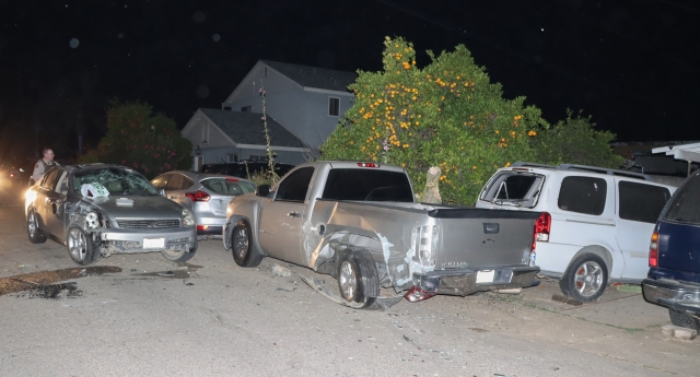 On Saturday, June 15, at 10:58 p.m., the Fillmore Police Department investigated a hit-and-run incident at Edison Lane and Edison Way. When deputies arrived, it was discovered that an unknown number of people had fled the area, and a truck and van had been hit by a silver Infinity. Deputies discovered empty beer cans at the accident scene. No arrests were made, and the crash is being investigated. Photo credit Angel Esquivel-Firephoto_91.