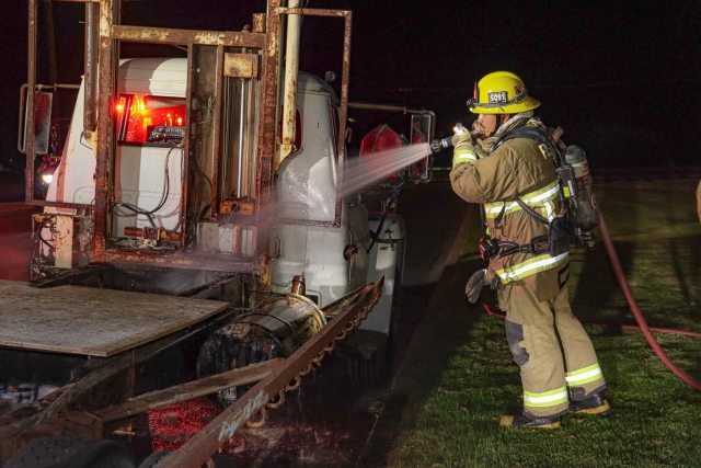 On Friday, August 15th, at 9:11 p.m., the Fillmore Fire Department was dispatched to a reported vehicle fire in the area of Los Serenos Drive and Ventura Street. Arriving firefighters quickly extinguished the fire and no injuries were reported. Cause of the fire is under investigation. Photo credit Angel Esquivel.