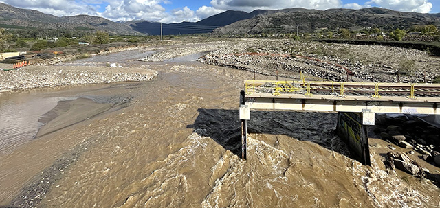 An atmospheric river drenched Southern California this week and Fillmore got its fair share of the back-to-back storm systems. According to the National Weather Service Fillmore showed a 5-day total of 5.94”, Piru 5.13”, and Lake Piru 6.78”. Precip.ai/rainfall showed Fillmore 6.91. Ventura County Watershed (see graph) reported 6.47”, bringing the season total to date as of 11/18/25 to 7.94”, with normal to date, 1.98”. Piru reported, as of 11/18/25, 6.21”, with season total to date, 8.89”, normal to date, 1.78”. Pictured is the great Sespe Creek looking north from Old Telegraph Road, east of Grand Avenue, Fillmore. Photo credit Angel Esquivel.