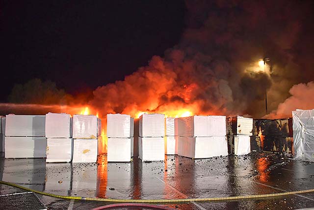 Pictured above, the construction material fire located at Fillmore High School that took place on July 4, 2026. A juvenile male has been arrested for arson. Photo credit Angel Esquivel.