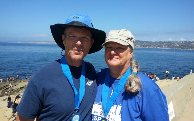 Michael & Cindy Blatt participated in the 83rd Annual La Jolla Rough Water Swim on Sunday, September 8th. Over 2000 swimmers swam in what is called “America’s Premier Rough Water Swim” which features a 250 yd. swim for 5-12 year olds; one mile swim for 12-18 year olds, one male for Men & Women Masters and the famed 3-mile Gatorman Race. Michael swam in the Men’s Masters 1-mile, placing 3rd in the 55-59 age group and was 29th out of 389 men. Cindy swam in the Women’s Masters 1-mile, placing 2nd in the 60-64 age group and was 112th out of 270 women.