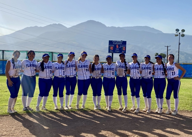 The Lady Flashes came out on top on Thursday, May 2nd in the Fillmore against Bellflower matchup with a final score Fillmore 10 - Bellflower 0. The Lady Flashes advanced to the Second Round Division 5 Championships. Next matchup will be against St. Bonaventure at Ventura College on Tuesday, May 7th at 3:15PM. Game Highlights: Emma Estrella- 9 Strikeouts, 1 hit, and 0 walks with no runs scored. Sofie Aviles- 2 singles; Aryanne Munoz- 2 singles; Makayla Balboa- 1 single; Emma Estrella- 1 single; Alexa Escamilla- 1 single; Viviana Posadas- sacrifice RBI. Overall Record: 15-5-2. On Tuesday, May 7, the Flashes took on St. Bonaventure for the Second Round of CIF Division 5 Championship game but fell short with a final score Fillmore 1 – St. Bonaventure – 13, ending a great 2024 Season.
