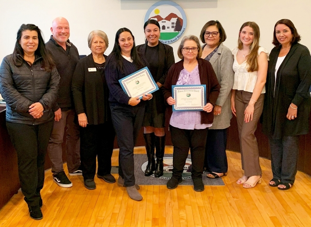 Fillmore High Principal Keith Derrick presented an update on programs, activities, and initiatives for the 2024-2025 school year that included recognizing Classified Employee of the Month, Lupe Medina, Community Liaison and Certificated Employee of the Month, Valerie Brown, Science Teacher. Thank you, Lupe and Valerie, for all you do for students, families, and our Fillmore/Piru community. Courtesy https://www.blog.fillmoreusd.org/fillmore-unified-school-district-blog/2025/5/14/lupe-medina-and-valerie-brown-recognized-at-board-meeting.