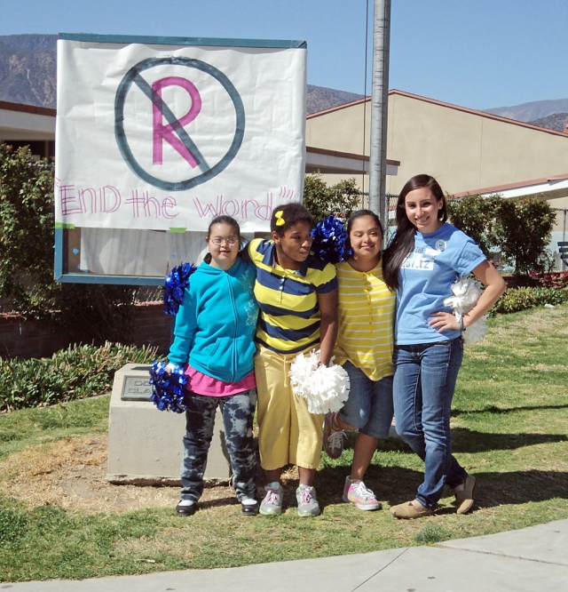 Pictured are Susana Suarez, Jessica Sears, Paola Lozano, and Kiara Garibay, Project Unify Club President.