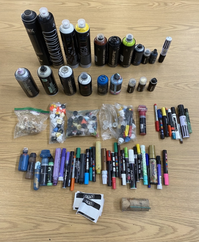 On Wednesday, October 9, 2024, police arrested Cristian Guerra, 27 of Piru, for causing thousands of dollars of vandalism damage within the city of Fillmore and community of Piru. Photo credit Ventura County Sheriff’s Office.