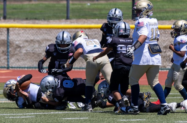 Raiders Sophomores hosted Oxnard last week. Above are a group of Raiders as they take down an Oxnard player trying to get past the defense. Photo courtesy Crystal Gurrola.