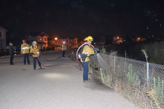 On Friday, July 4th, at 21:28 p.m., the Fillmore Fire Department responded to a small brush fire in the 100 block of Clearwood Street. The fire was put out before any firefighters arrived. Photo credit Angel Esquivel.